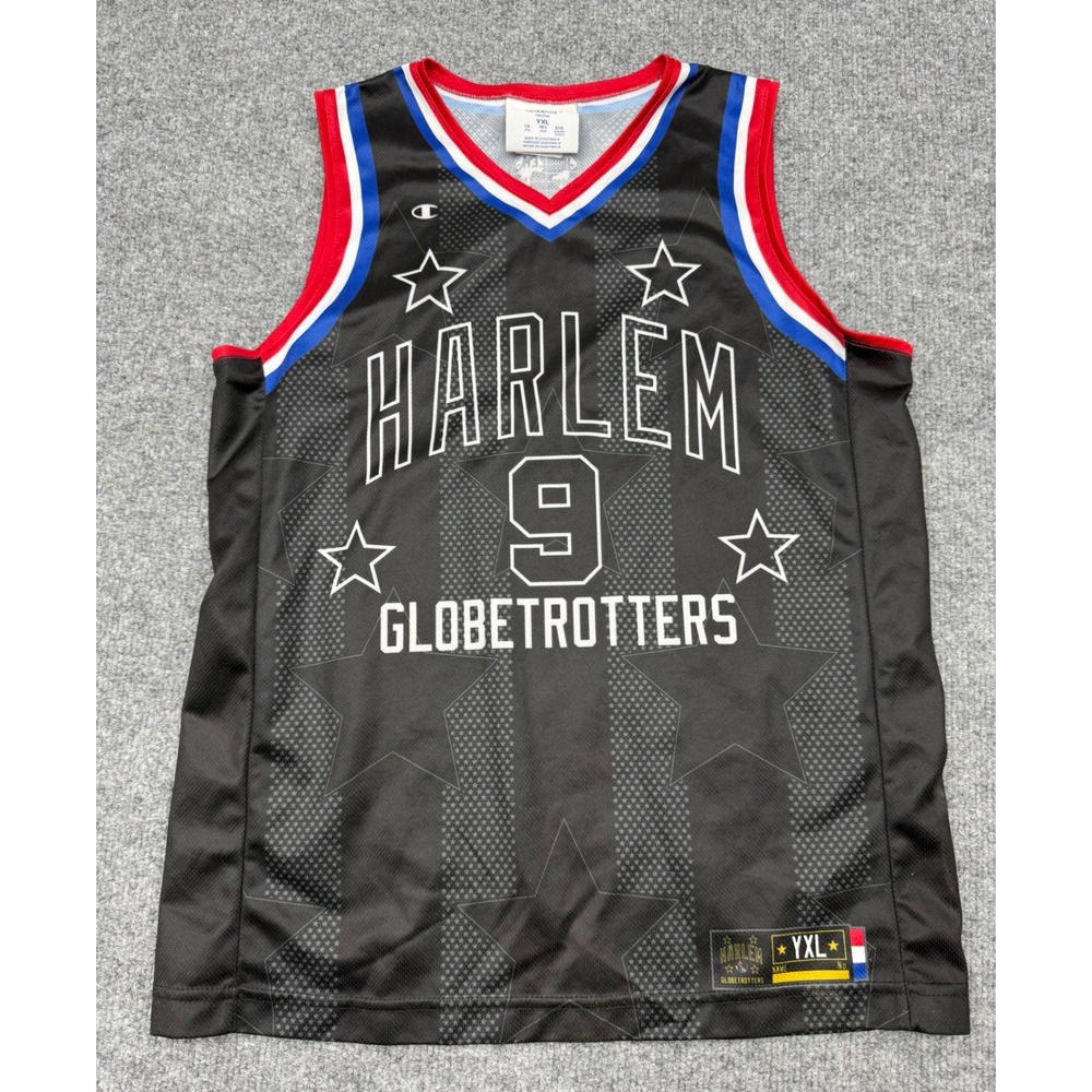 Champion Harlem Globetrotters Youth‎ XL Jersey Black Hot Shot 9 Basketball Tank